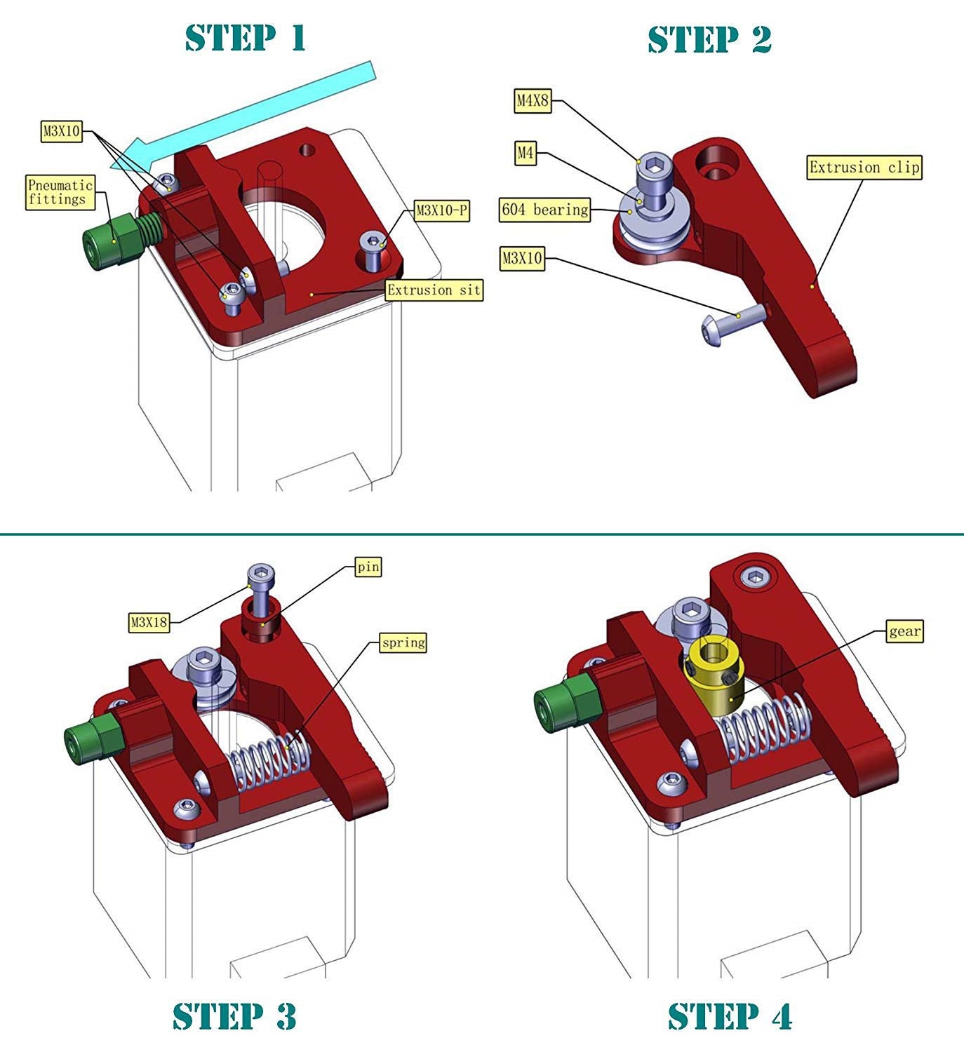 Livraison Gratuite Version Améliorée Pièces Dimprimante 3D Reprap Makerbot  MK8 Extrudeuse Bowden En Alliage Daluminium Entièrement Métallique Pour  Filament De 1,75 Mm Du 28,7 €