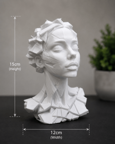 Abstract Geometric Female Bust Sculpture