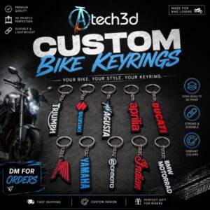 Custom Bike Logo Keyrings | Premium 3D Printed Motorcycle Keychains